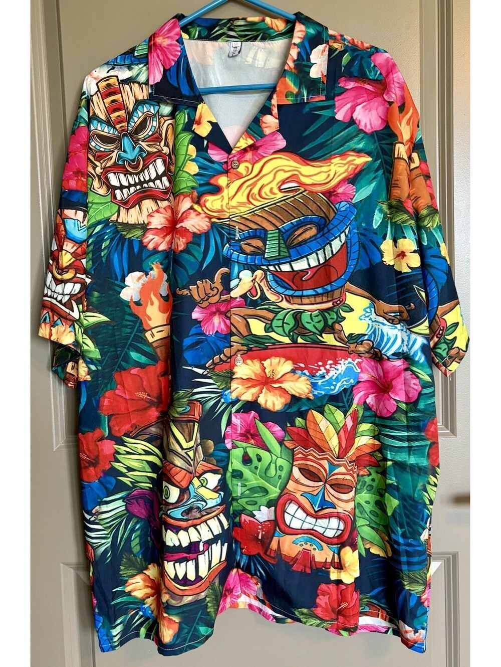 Men’s XXL Tropical Hawaiian Style Shirt, Tiki Theme
